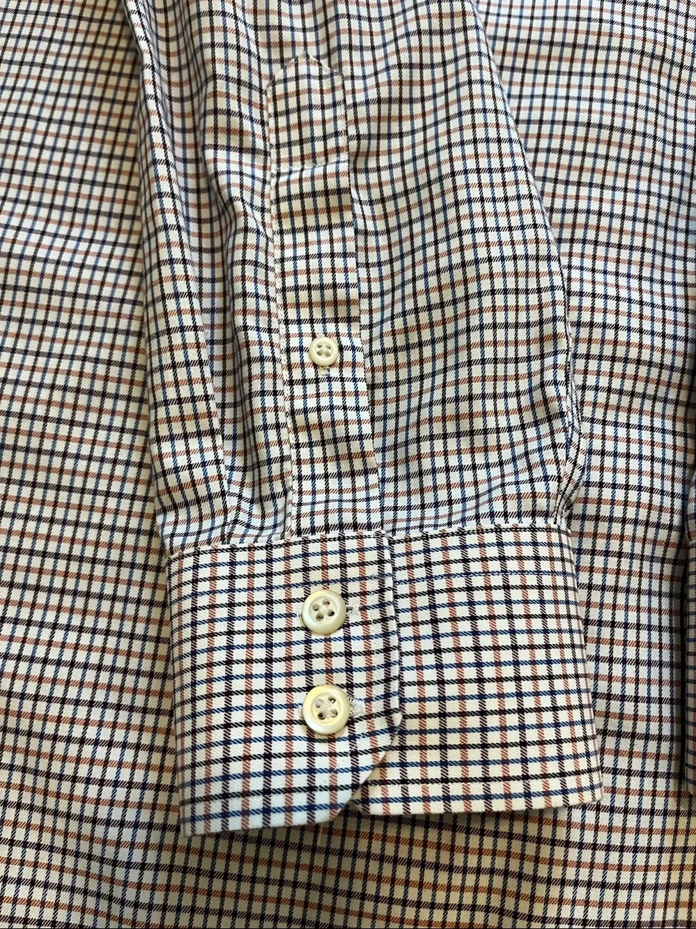 Banana Republic Men's Burgundy and White Check Dress Shirt